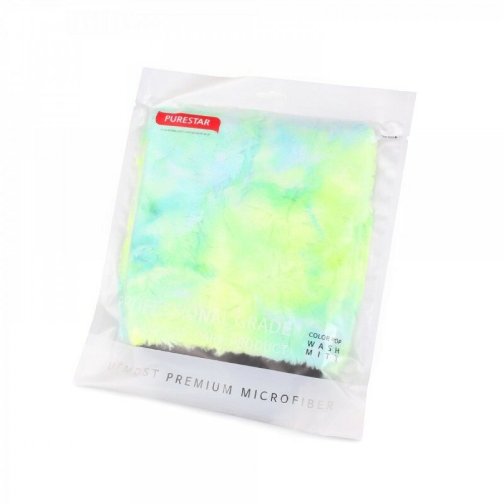 COLOR-POP WASH MITT Зеленая плюшевая рукавица для мойки автомобиля PURESTAR, картинка 2