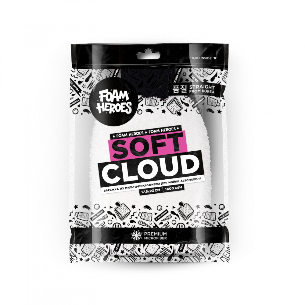 Soft Cloud Варежка из мульти-микрофибры для мойки автомобиля Foam Heroes, картинка 1