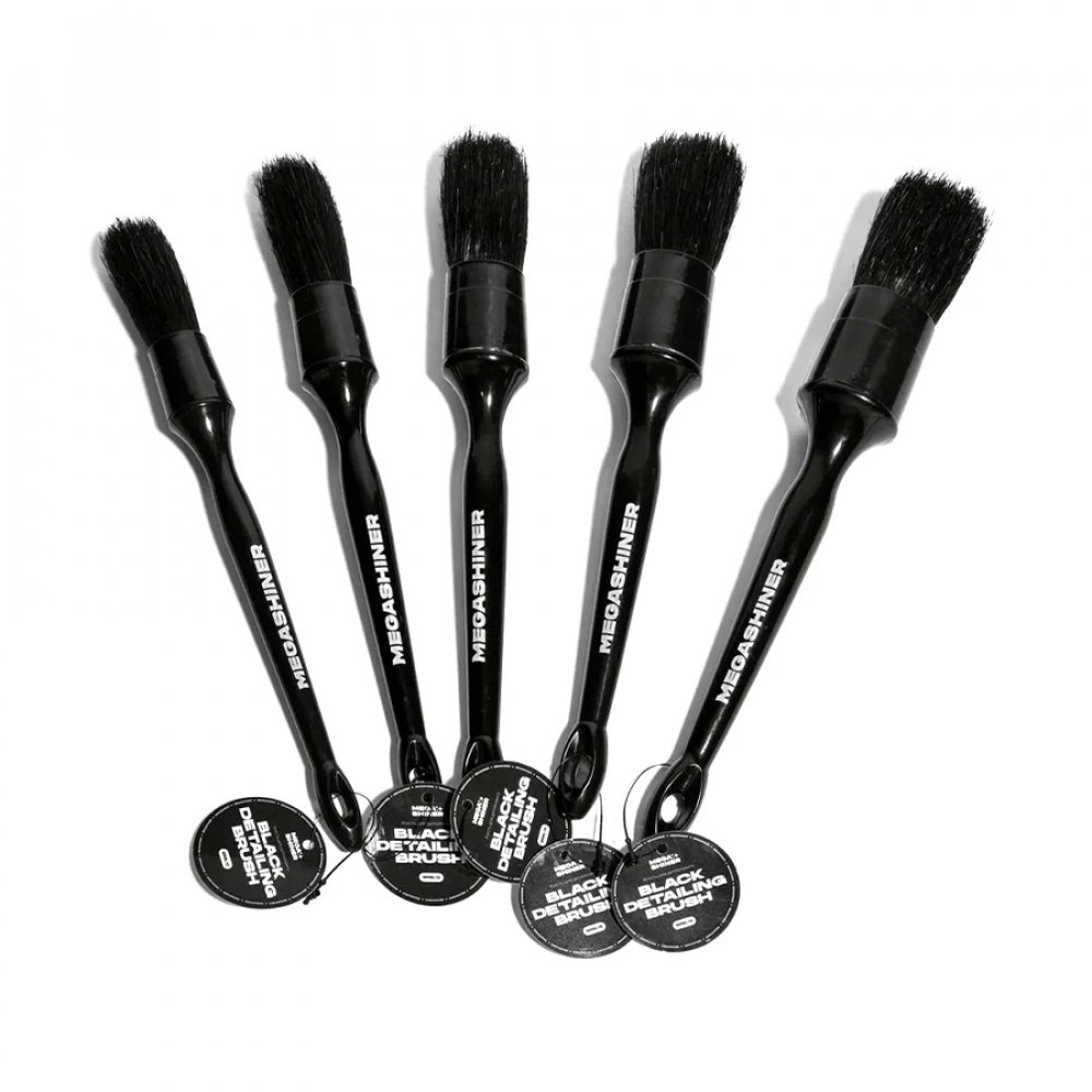 Black Detailing Brush 18 Кисть для детейлинга c натуральным ворсом MegaShiner, картинка 2
