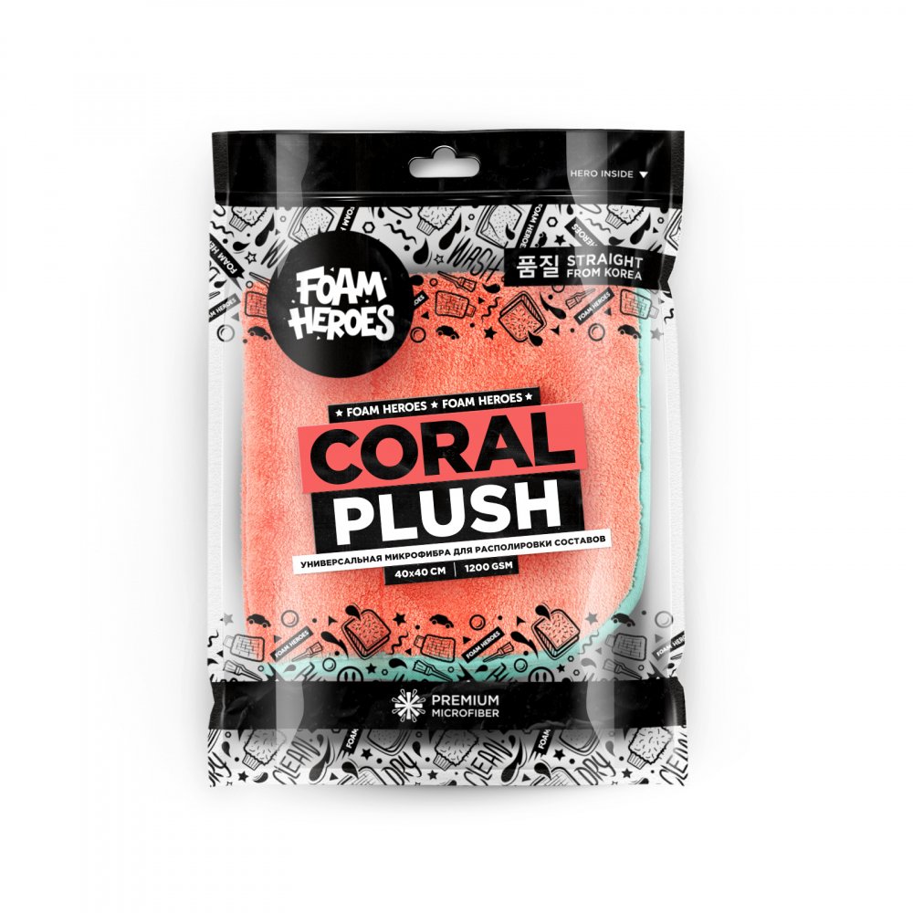 Coral Plush Универсальная микрофибра для располировки составов Foam Heroes, картинка 1