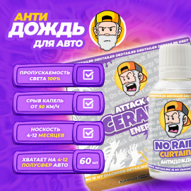 NO Rain Ceramic Coating Energy Антидождь DedTaileR, миниатюра 2