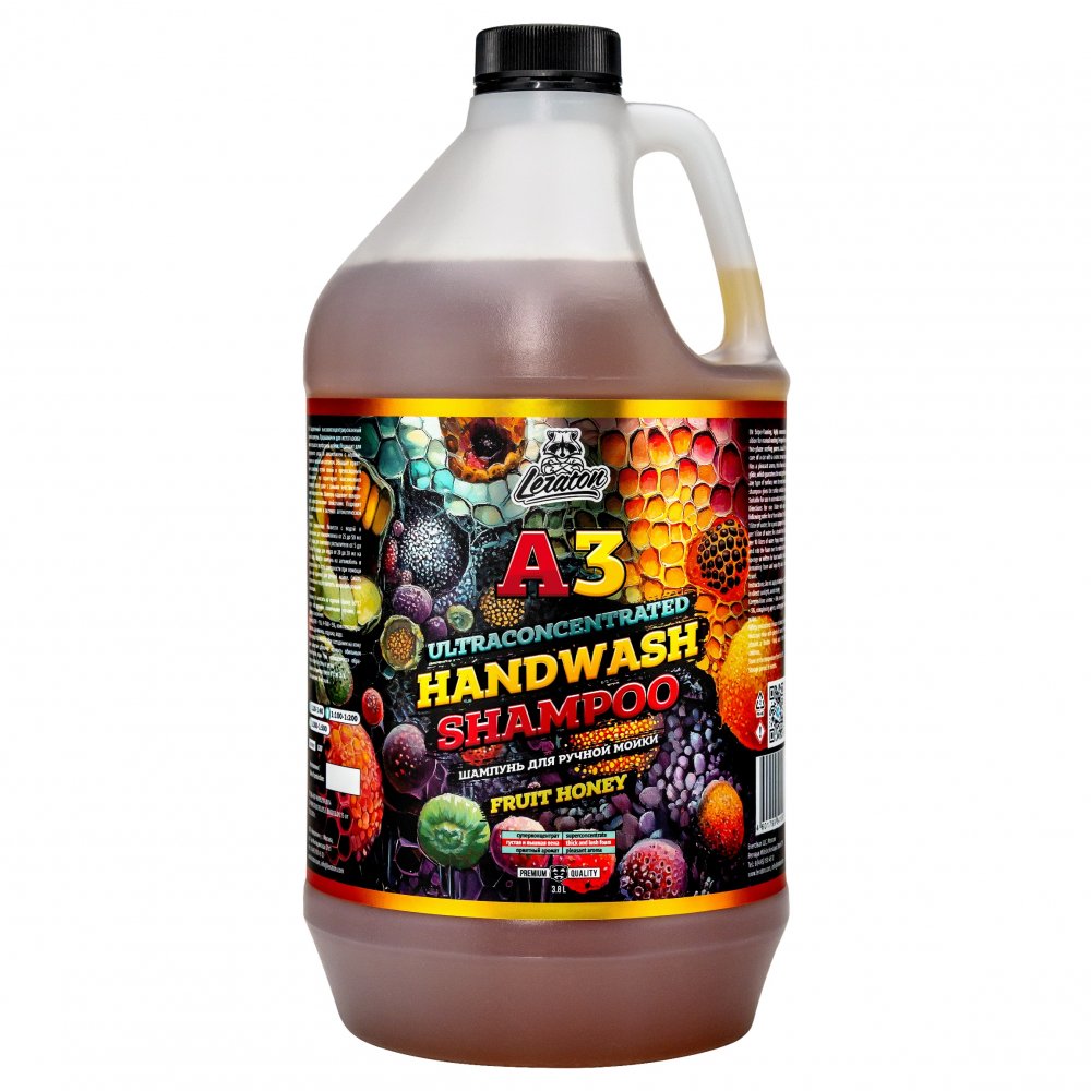 A3 Handwash Shampoo Fruit Honey Суперконцентрированный шампунь для ручной мойки LERATON, картинка 1
