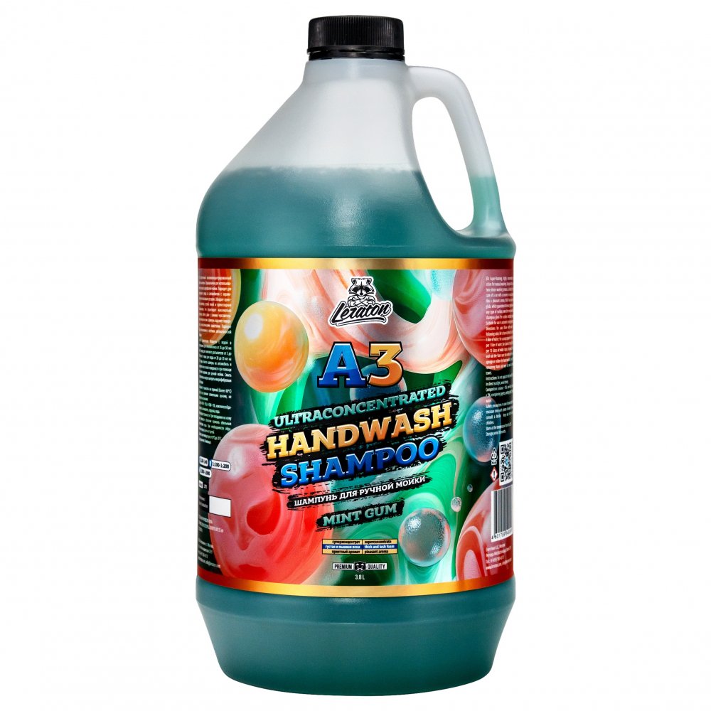 A3 Handwash Shampoo Mint Gum Суперконцентрированный шампунь для ручной мойки LERATON, картинка 1