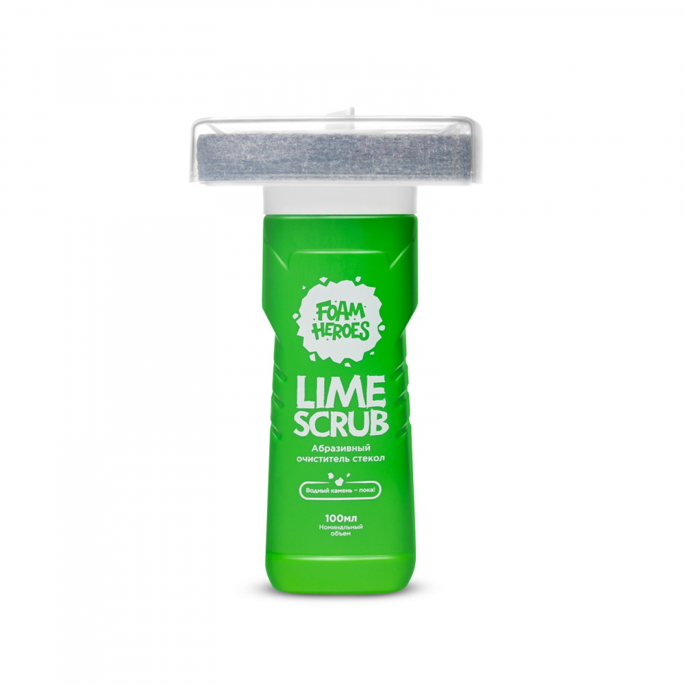Lime Scrub Абразивный очиститель стекол, флакон с фетровым аппликатором Foam Heroes, картинка 1