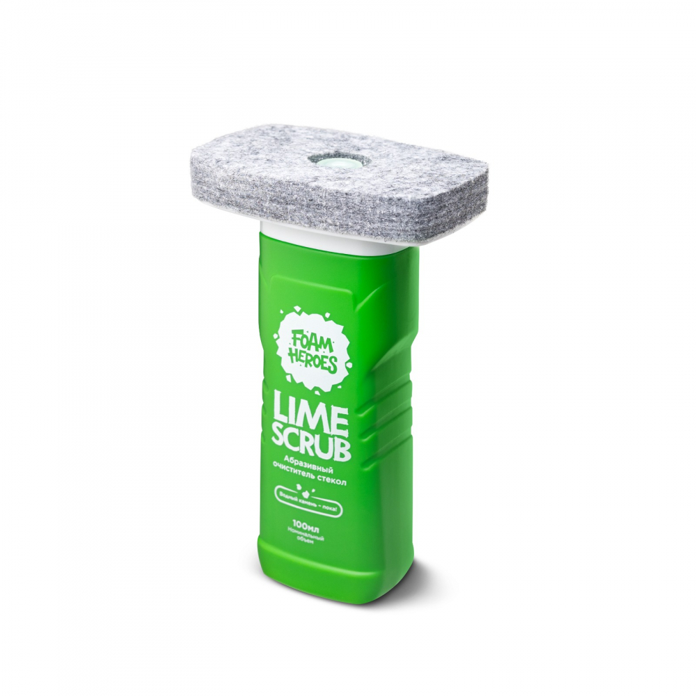 Lime Scrub Абразивный очиститель стекол, флакон с фетровым аппликатором Foam Heroes, картинка 2