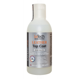Leather Top Coat High Gloss Супер-глянцевый защитный лак для кожи LeTech, 200мл, миниатюра 
